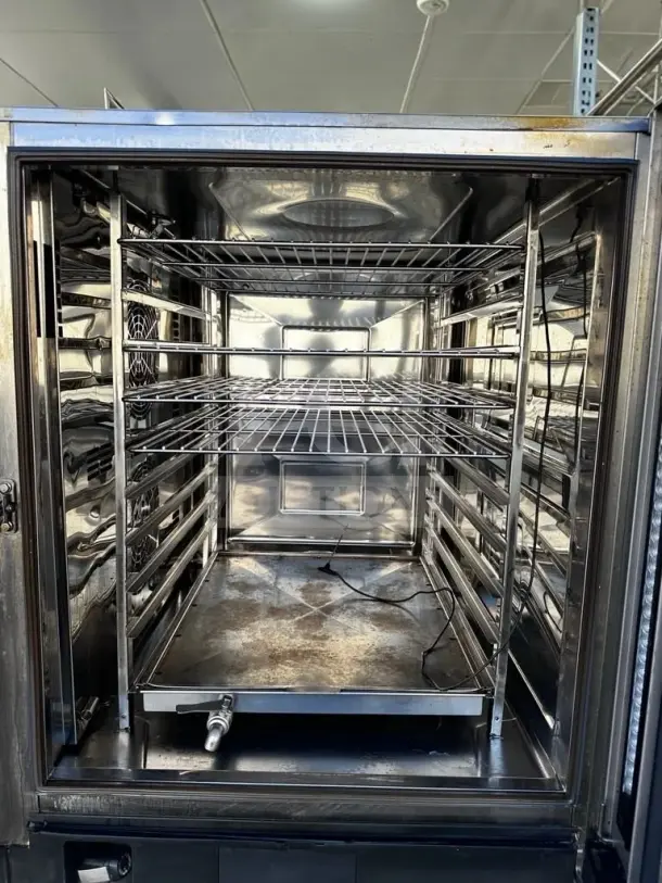Rational iCombi Pro 10-Full Size Electric Combi Oven, stainless steel, 10-sheet pan capacity, mobile rack, tested operational.