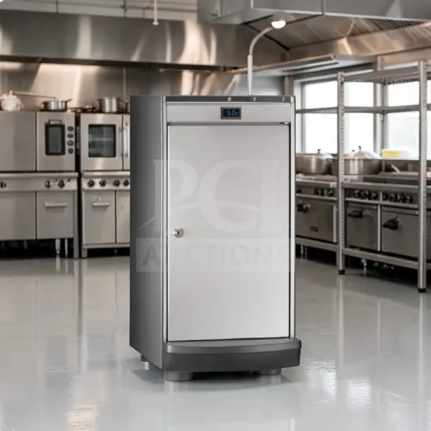 Commercial Egro KS9 countertop milk refrigerator, 6.5-liter capacity, stainless steel, integrated milk pump, fully tested.