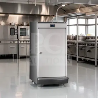Commercial Egro KS9 countertop milk refrigerator, 6.5-liter capacity, stainless steel, integrated milk pump, fully tested.