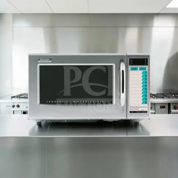 Sharp R-21LTF Commercial Microwave Oven, 1,000 Watts, 1.0 Cu. Ft., touch controls, superb condition, NSF listed, fully tested.
