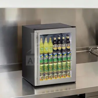 U-Line U-1075BEVS-00 beverage center, 24" undercounter, 5.6 cu. ft., dual temperature zones, glass door, excellent condition.