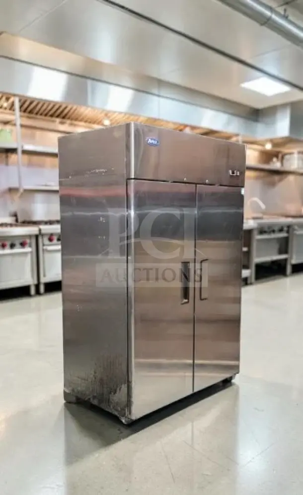 Atosa MBF8002GR commercial two-door reach-in freezer, 44.5 cu. ft., stainless steel, fully tested, operational, 115V.