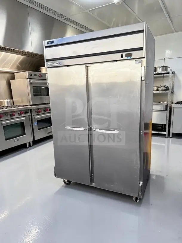 Beverage-Air HFP2-1S 52" two-door reach-in freezer, ENERGY STAR, superior condition, R404A coolant, 115V, fully tested.