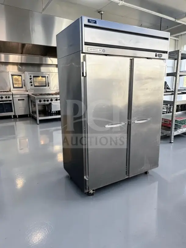 Beverage-Air HFP2-1S Horizon Series 52" two-door reach-in freezer, stainless steel, superior condition, ENERGY STAR certified.