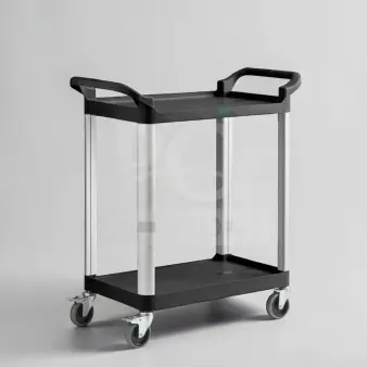 Brand new Choice Small Bus Cart with 2 shelves, 24" x 16", heavy-duty commercial service utility cart, model BUS-S-CART-0770.