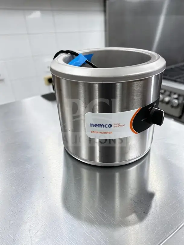 Brand new Nemco 6100A 7 Qt. countertop soup warmer, stainless steel, 120V, 550W, NSF & ETL listed, commercial use.