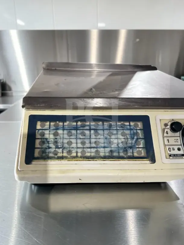 Skyfood PC-100-PL stainless steel price computing scale, 10" display, 60 lb capacity, in dependable condition, fully tested.