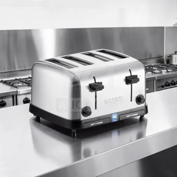 Waring WCT708 commercial four-slice toaster, outstanding condition, NSF & UL listed, stainless steel, fully tested.