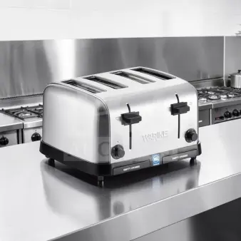Waring WCT708 commercial four-slice toaster, outstanding condition, NSF & UL listed, stainless steel, fully tested.