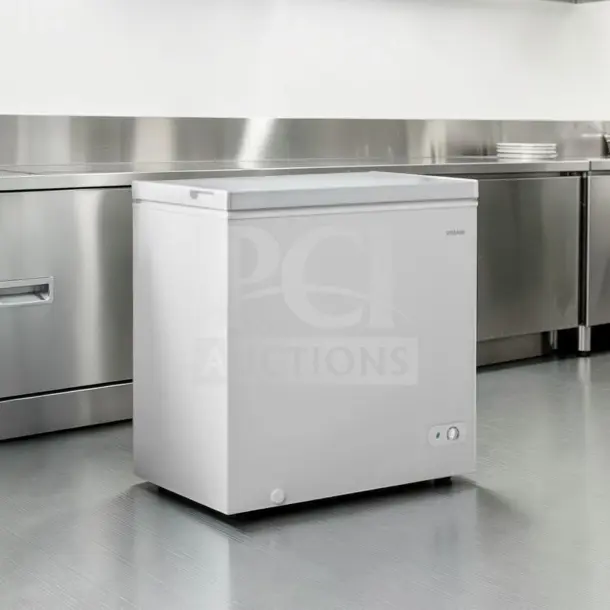 Vissani MDCF7WH 7.0 Cu. Ft. chest freezer, white, manual defrost, well-maintained, UL listed, fully tested, model VIS-S-FRZ-1190.