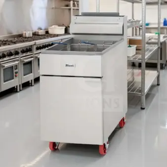 Migali C-F75E-NG 75 lb Natural Gas Fryer, Competitor Series, in outstanding condition, ENERGY STAR® certified.