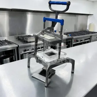 Prince Castle 980-000-00 Saber King manual food slicer in optimal condition, NSF certified, ready for commercial use.
