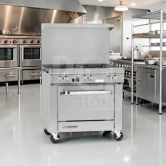 Southbend S36D 36" commercial 6-burner natural gas range with oven, 203,000 BTU, exceptional condition, fully tested.