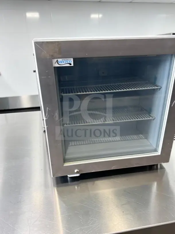 Avantco CFM2 2 Cu. Ft. countertop glass door display freezer, excellent condition, ETL certified, tested, Model 360CFM2.