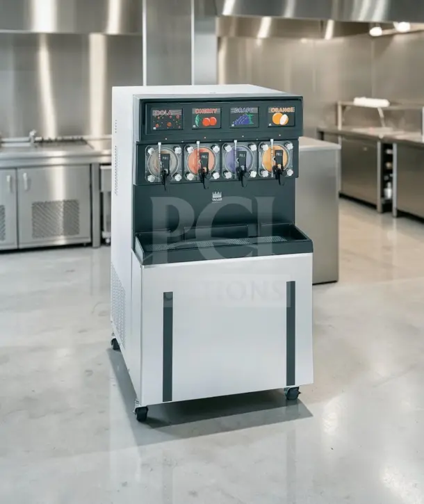 Taylor 349-33, 4-flavor commercial frozen carbonated beverage machine; exceptional condition, NSF/UL listed, fully tested.