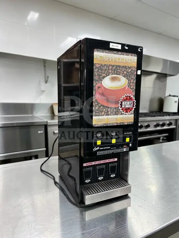 Wilbur Curtis PC-3D-10-01 cappuccino machine, 3 hoppers, 120V, outstanding condition, fully tested, operational.