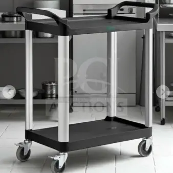 Brand new Choice Small Bus Cart, model BUS-S-CART-0770, heavy-duty, 2 shelves, 24"x16", commercial use, on wheels.