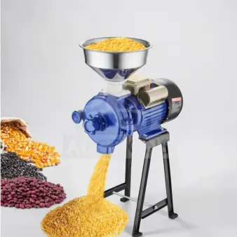 Brand new VEVOR GM-001 3000W electric grain mill grinder, blue, with funnel, commercial use, 110-120V, new in box.