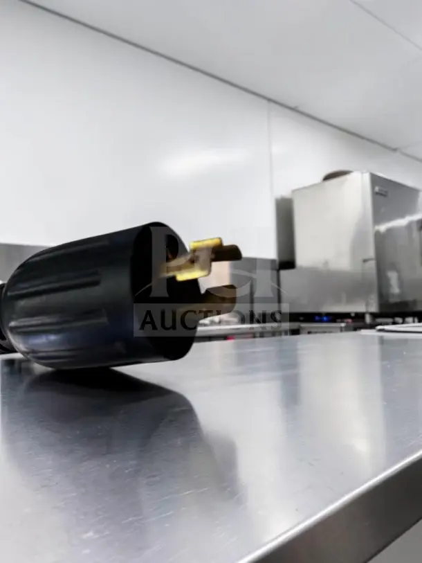 BUNN ITCB-DV 29" Trunk with Tray, Infusion Series® Commercial Brewer, NSF & UL listed, plug shown on metal surface.