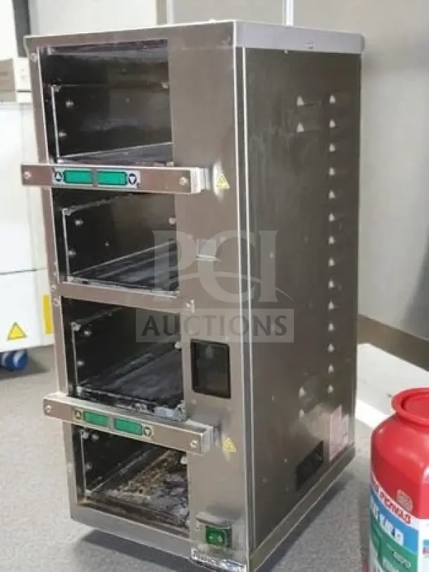 Prince Castle PHB41F1-PLK01 commercial heated food holding bin, 4-level, 120V, UL/NSF certified, excellent condition.