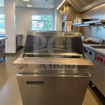 Stainless steel Randell 9412-2-7 refrigerated sandwich prep table, pristine condition, 8.62 cu. ft., NSF/UL listed.