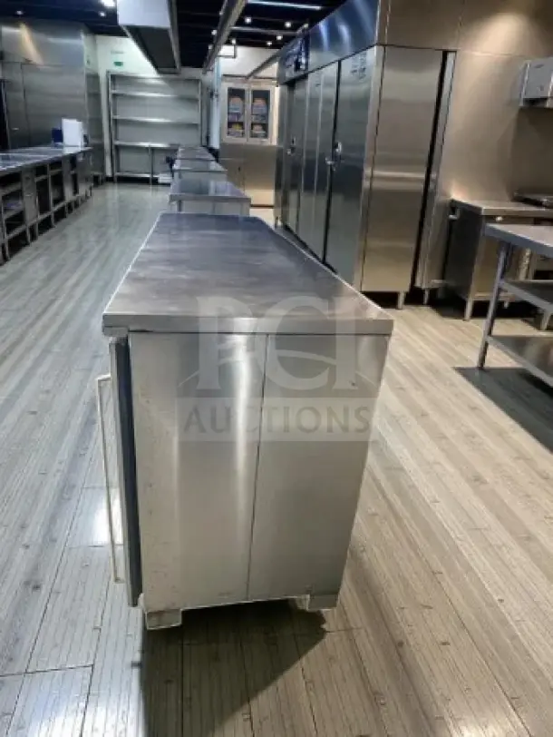 Perlick BBS84-SS-L-STK stainless steel back bar refrigerator, 84", 3 solid swing doors, 24.8 cu. ft., top-tier condition, NSF/cULus listed.