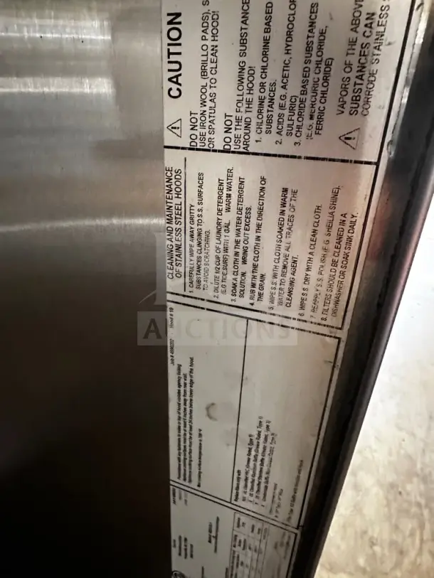 EconAir 12 ft stainless steel restaurant exhaust hood, model 4824 EX-1, excellent condition, fully inspected, ready for installation.