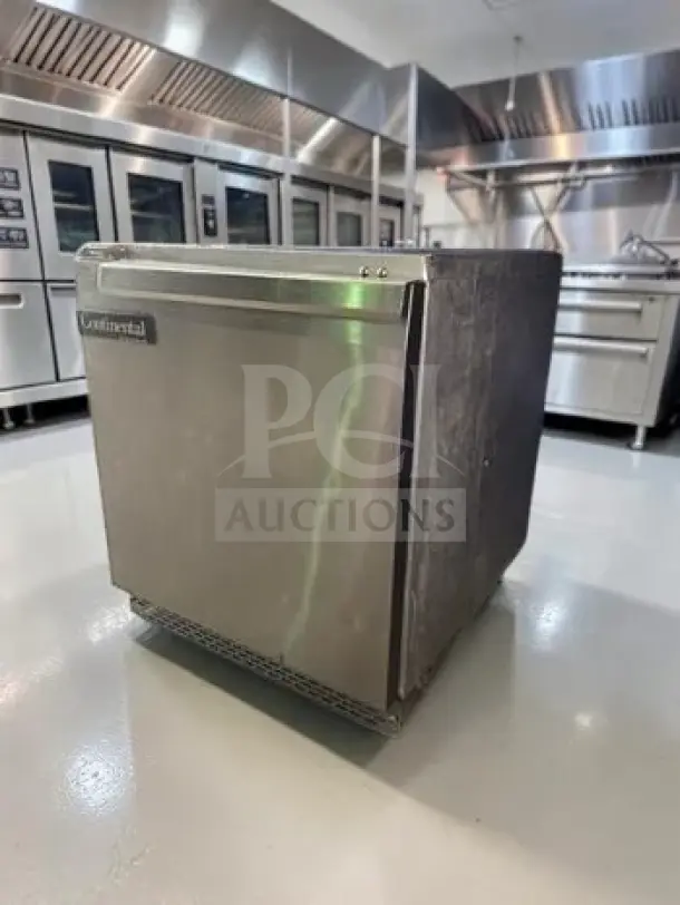 Continental D27N-U 27" stainless steel undercounter refrigerator, superb condition, ENERGY STAR, NSF & ETL listed.