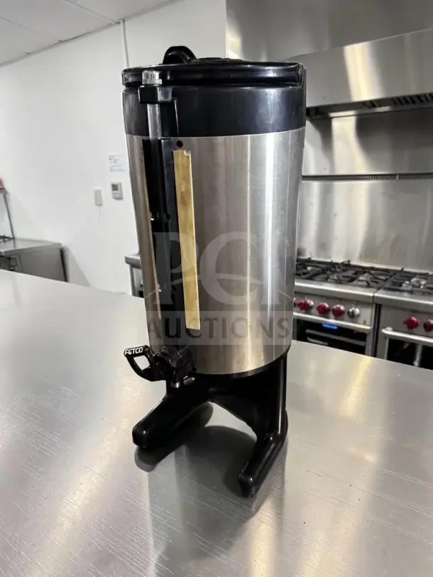Optimal Condition FETCO LUXUS LD-15 1.5-Gallon Thermal Coffee Dispenser, Stainless Steel, Non-Electric, Tested.