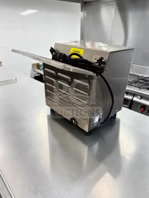 Somerset CDR-100P dough sheeter in stainless steel, outstanding condition, 10" countertop model, 115V, fully operational.