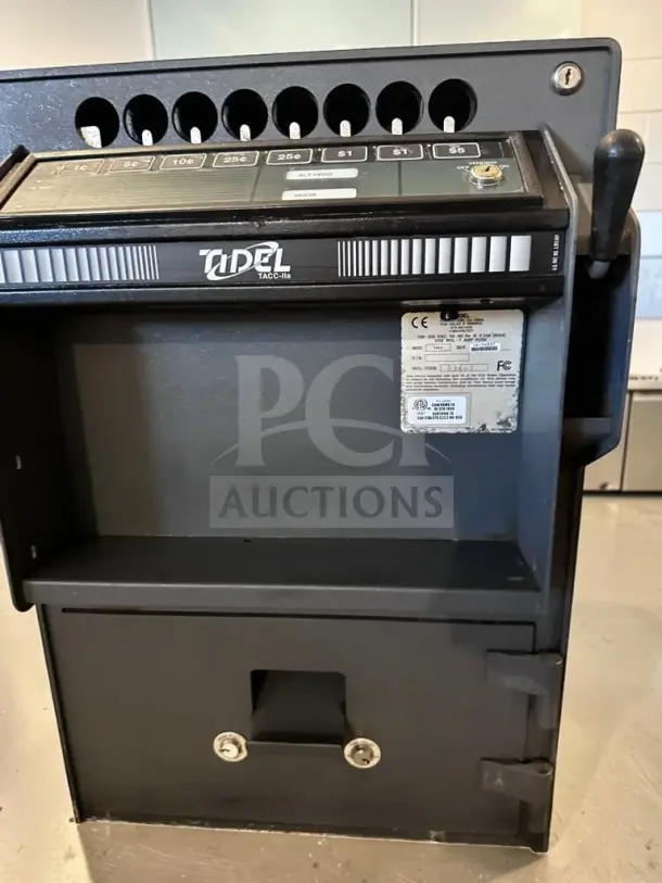 Prime condition Tidel TACC IIA cash controller and dual-drop security safe, 88-tube, tested, operational, model TACC.
