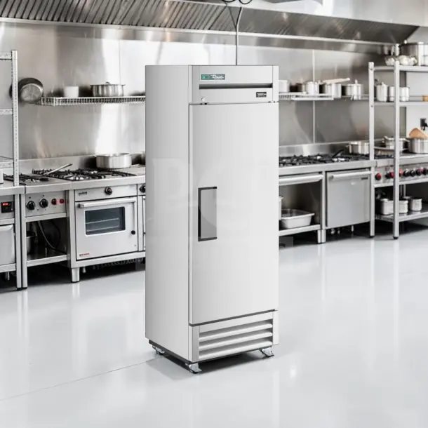 True T-19 refrigerator, 27" solid door, 19 cu. ft., operational, R134a, 115V, excellent condition.