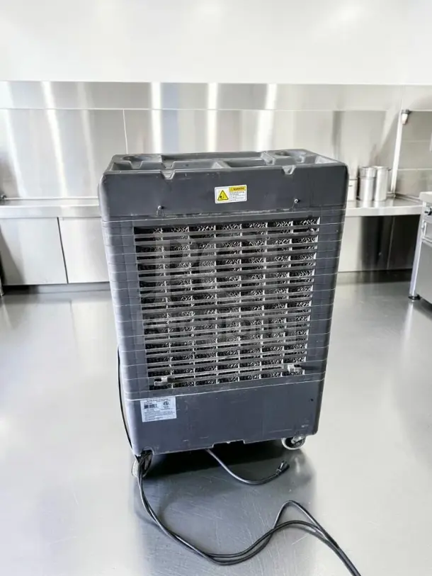 Hessaire MC37V evaporative cooler, 3,100 CFM, 950 sq. ft. coverage, 115V. First-class condition, fully tested, portable.
