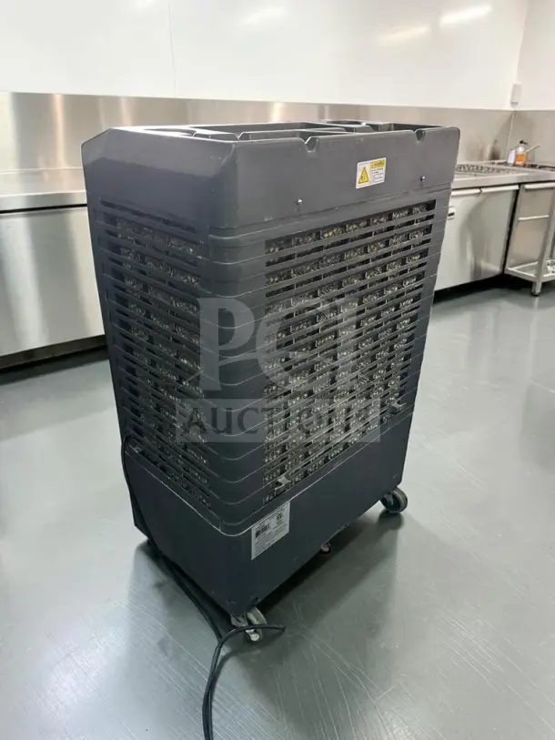 Hessaire MC37V portable evaporative cooler, 3,100 CFM, first-class condition, covers 950 sq. ft., fully tested, 115V.