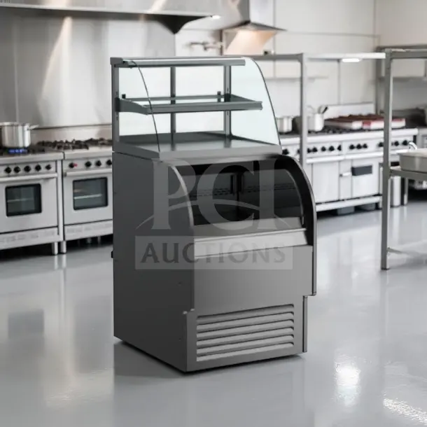 Structural Concepts COU2757R dual-temp merchandiser, superior condition, glass shelving, tested, 27½", 120V.