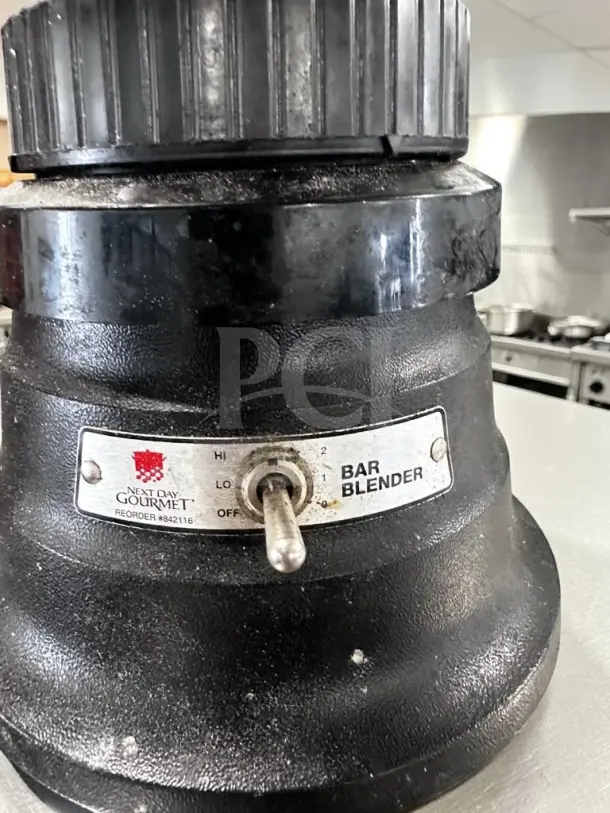 Waring BB150 bar blender, 48 oz, two-speed, ½ HP, superb condition, labeled "Next Day Gourmet," model WAR-S-BLD-1368.
