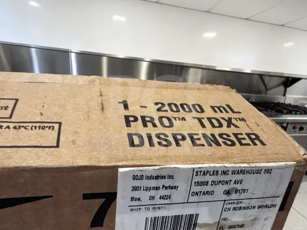GOJO 7200-01 PRO TDX 2000 mL Manual Soap Dispenser, new in box, ready for installation, wall-mount, immaculate condition.