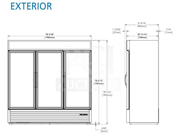 2018 True GDM-72F-HC commercial 3-door glass merchandiser freezer, tested, high-capacity. Ideal for businesses.