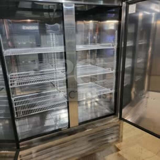 Maxx Cold MCF-49FD commercial 2-door stainless steel reach-in freezer, spacious interior, like-new condition.