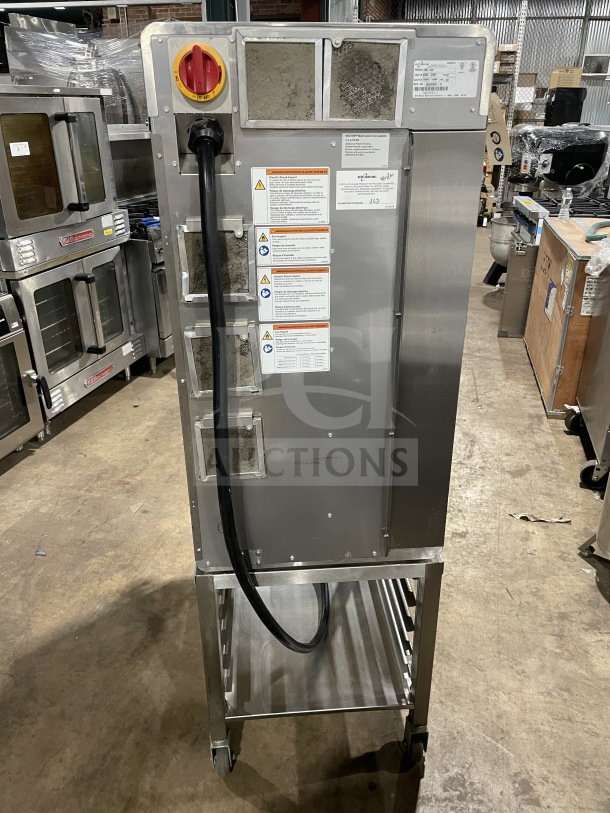 Alto Shaam 2021 VMC-H4H multi-cook oven, stainless steel, 4 zones, individual controls, metal racks, casters, 208-240V, 3-phase.