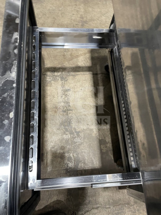 Turbo Air TST-28SD-D2-N refrigerated prep table, stainless steel, two drawers, 115V, on casters, commercial use.