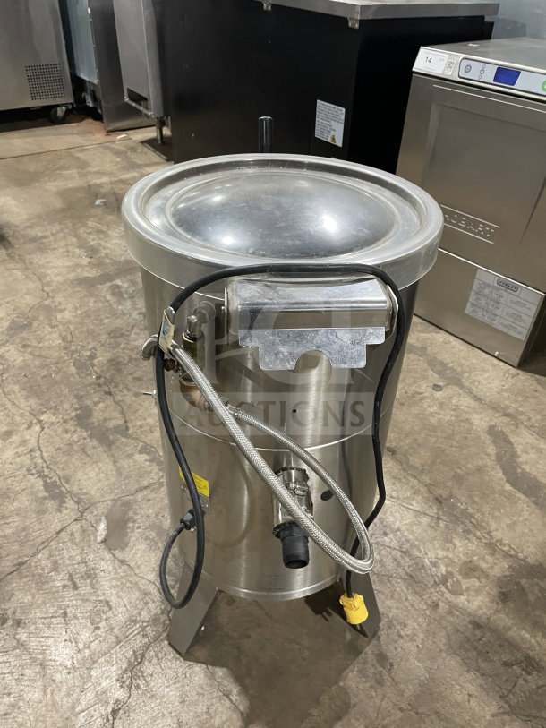 Hobart commercial stainless steel electric potato peeler, countertop model, heavy-duty, SN: 3.0287, used condition.