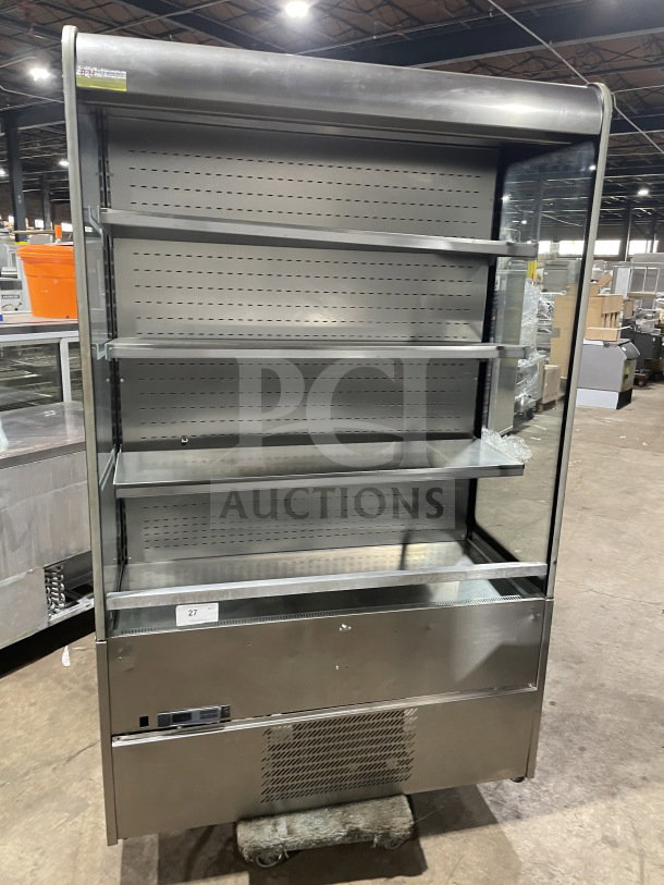 Sifa GAEP6L126N07I0 stainless steel refrigerated display case, 220-240V, open grab-n-go design, used condition, model tag visible.
