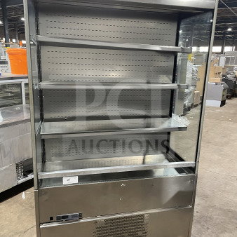 Sifa GAEP6L126N07I0 stainless steel refrigerated display case, 220-240V, open grab-n-go design, used condition, model tag visible.