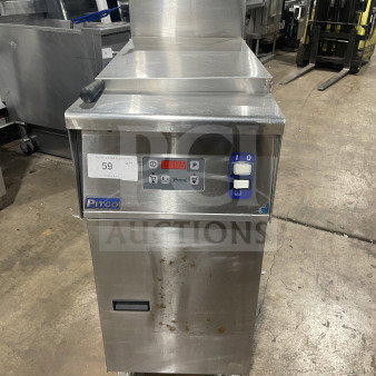 Pitco SRTE 16.5 Gal. stainless steel pasta cooker with digital control, backsplash, 208V, 1 phase, on legs, model SRTE.