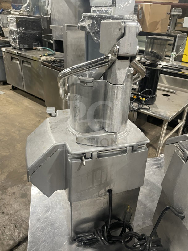 Robot Coupe CL52 E Series commercial stainless steel food processor with full moon pusher, 2 hp, 120V, includes 2 discs, countertop model.
