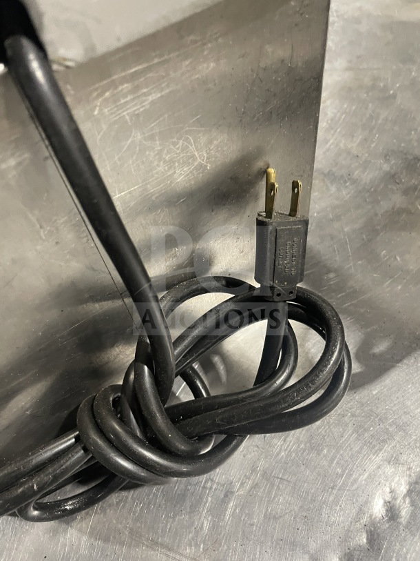 Robot Coupe CL52 commercial food processor power cord. Two-prong plug, durable, black cable. 120V connection.