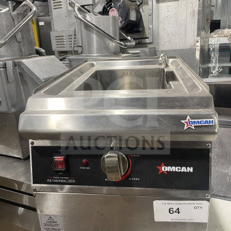 Omcan Model 41882 commercial stainless steel electric pasta cooker/rethermalizer with basket holder, excellent condition.
