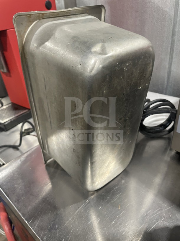 Commercial stainless steel food storage tray, used, suitable for sauces or salads, dented, 13x your bid.