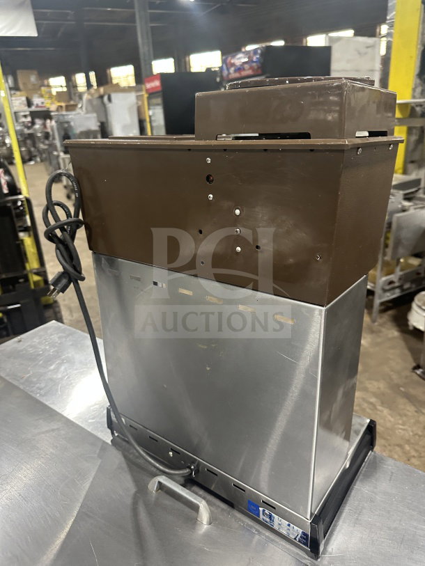 Cecilware commercial stainless steel base coffee machine, used condition, visible power cord.